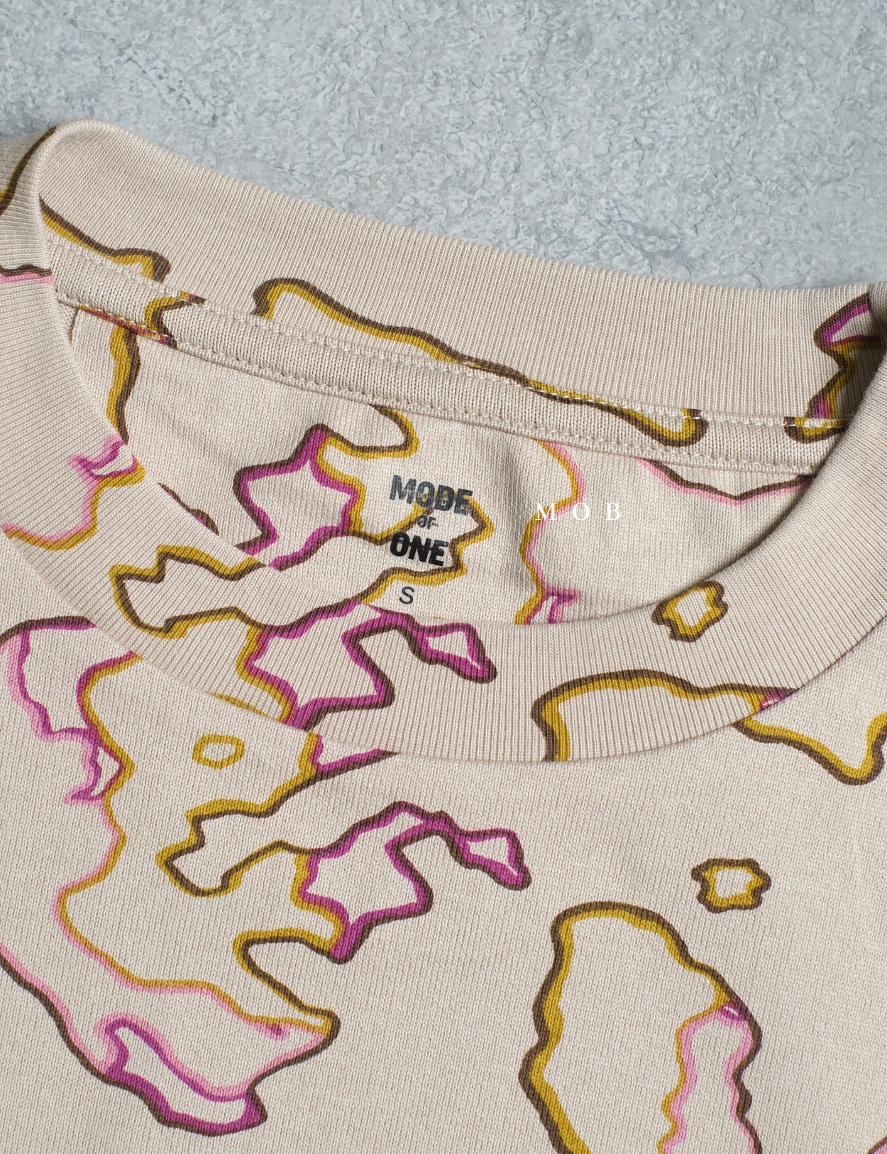 MODSST01009 Oversized Graphic SS Tee Beige Camo