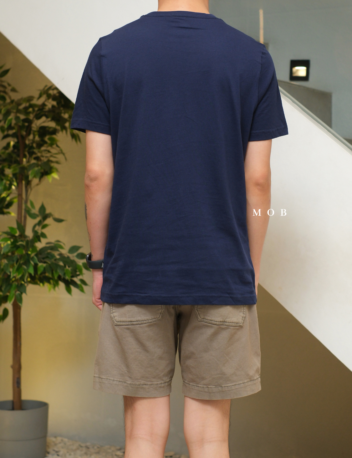 PMSST07005B Essentials Small Script Logo SS Tee Navy 