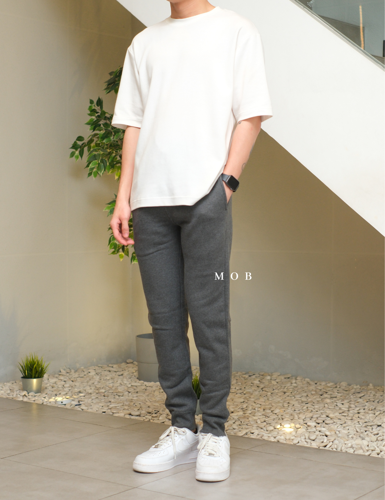 CHMPJP1601E Fleece Jogger Pants Dark Grey
