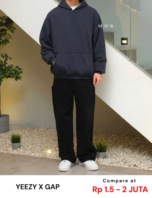 Image of [FAST PRE-ORDER] YZHOD04003 Yeezy x Gap Pullover Oversized Hoodie Tapestry Navy