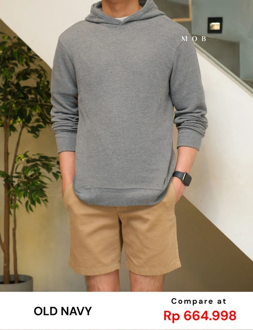 ONHOD08003 Waffle Pullover Hoodie Grey