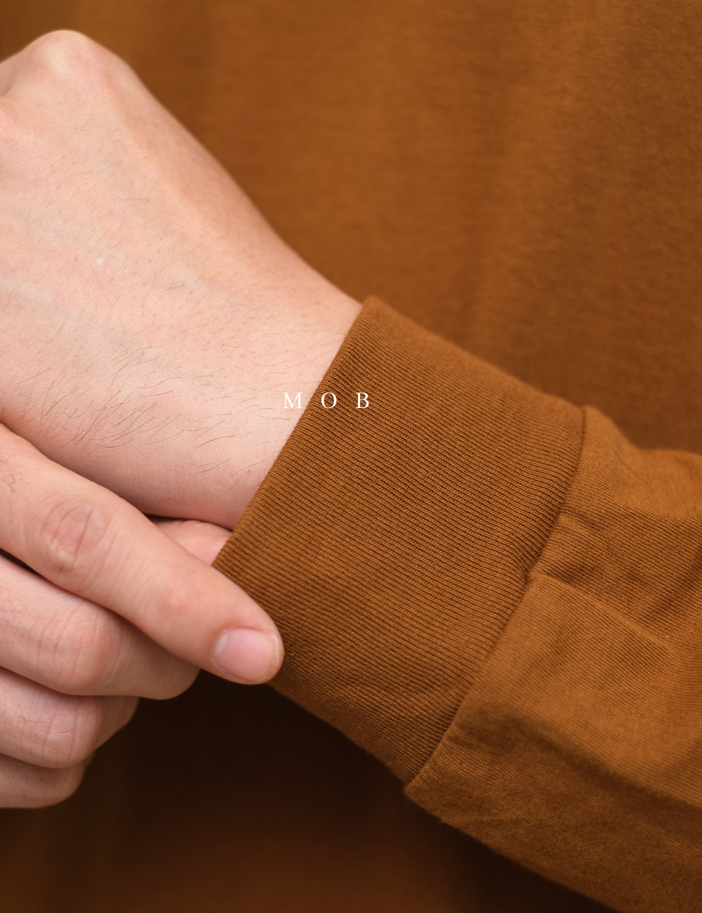 GPLST08006A Middle Logo LS Tee Brown