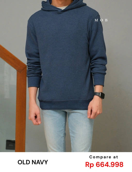 ONHOD08004 Waffle Pullover Hoodie Navy