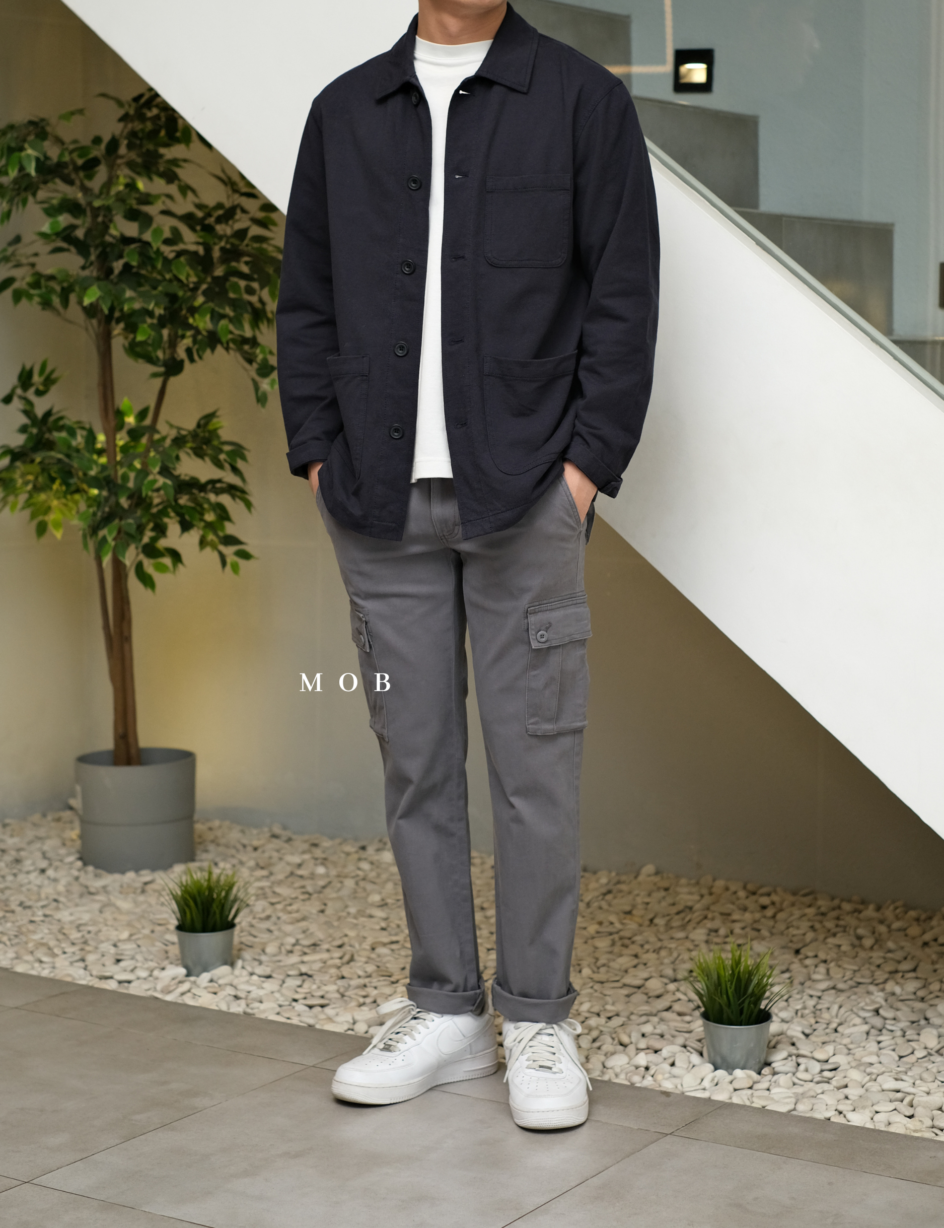 AZEPT06003 SLIM Fit Cargo Pants Grey