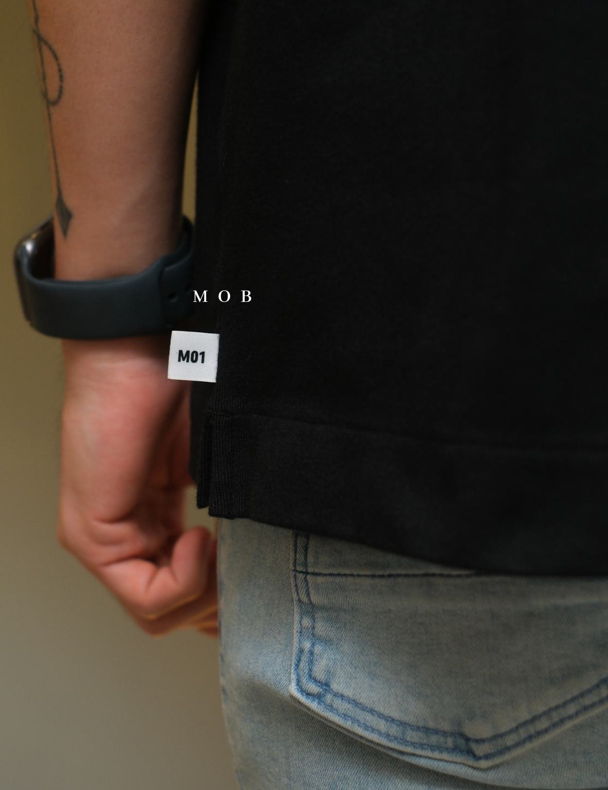 MODSST01010 Relaxed Colorblock MO1 SS Tee Black