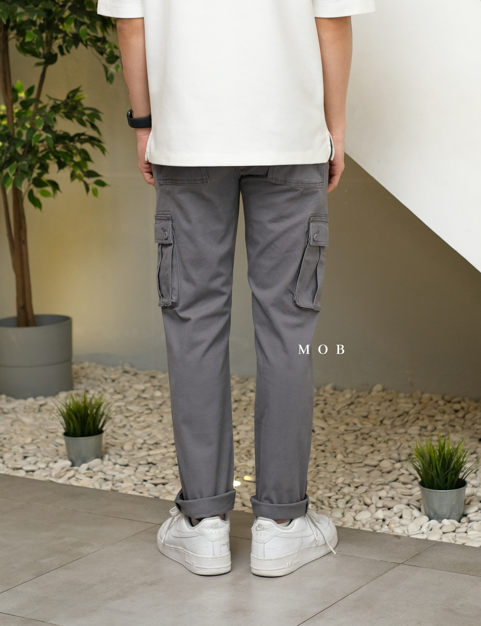 AZEPT06003 SLIM Fit Cargo Pants Grey