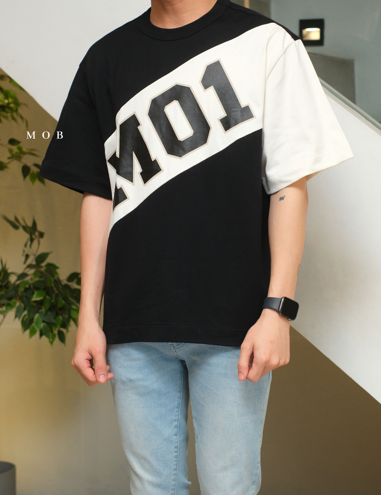 MODSST01010 Relaxed Colorblock MO1 SS Tee Black