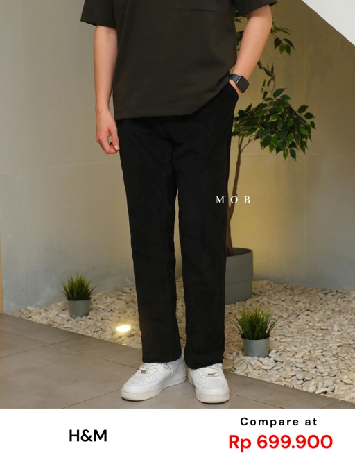 Image of HMPT12001A Slim Corduroy Pants Black
