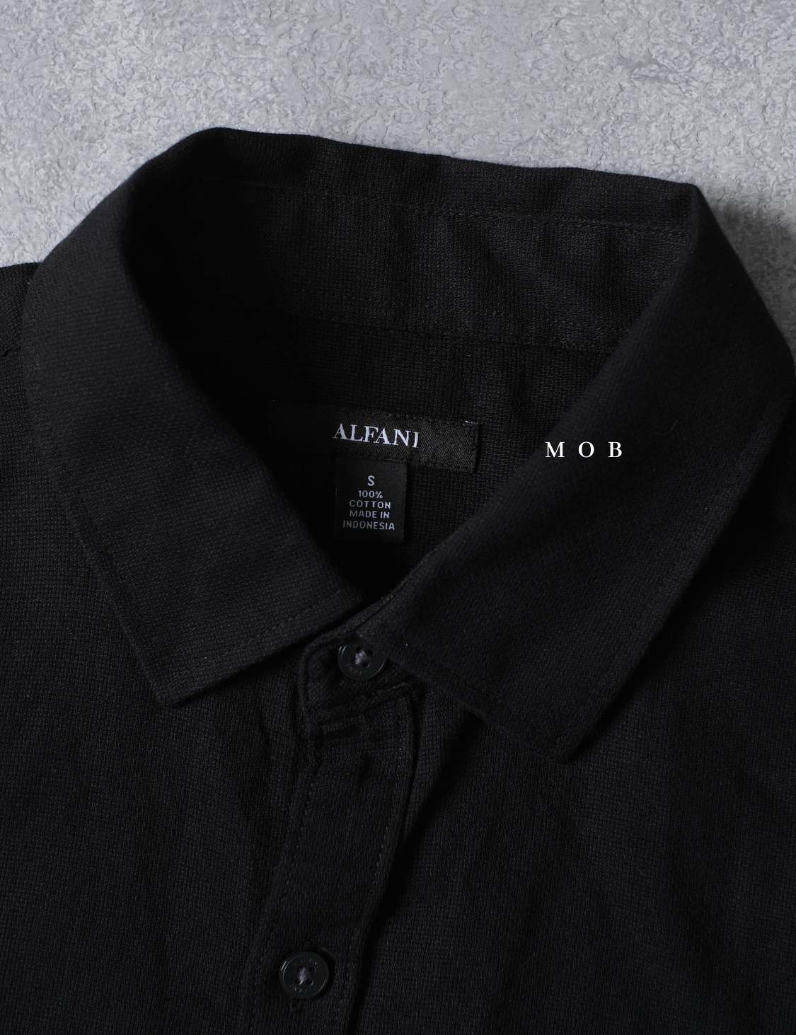 AFSSS01004B Solid Textured SS Shirt Black