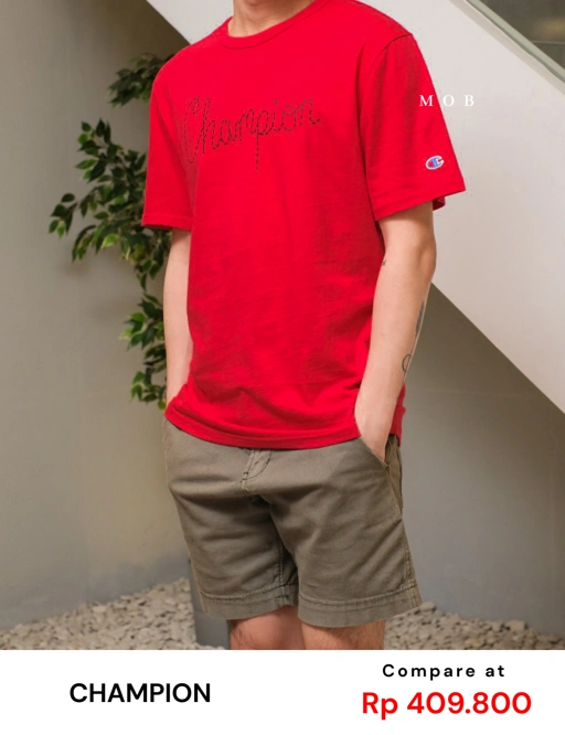 Image of CHMPSST2112A Raised Ink Dotted SS Tee Scarlet Red