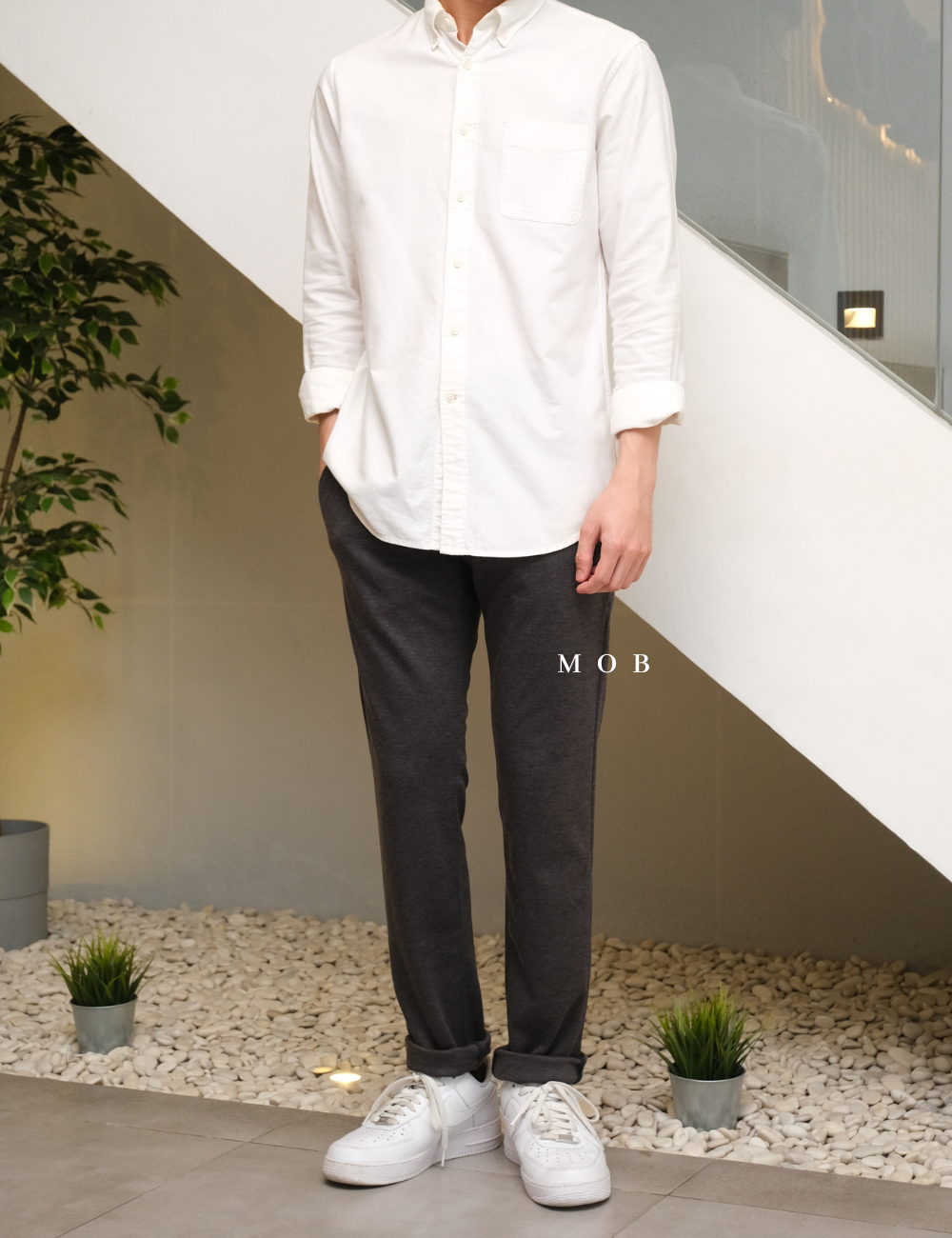 TTPT01001B Travis Slim Chino Trousers Dark Grey (29 ONLY)