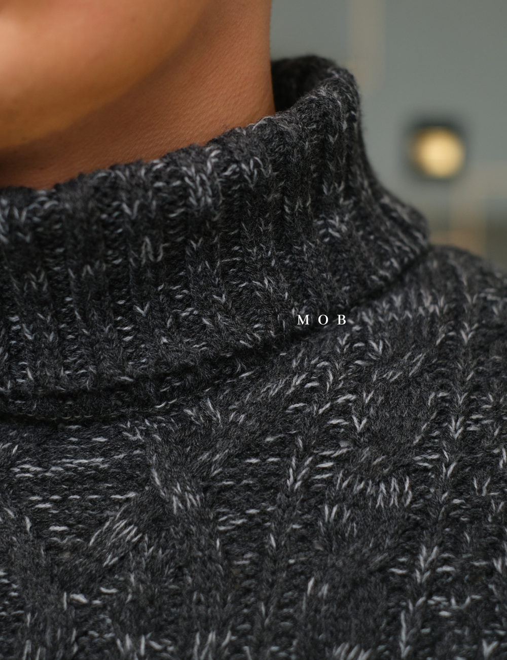 CHSSW01003 Cable Turtle Sweater Dark Grey (S ONLY)