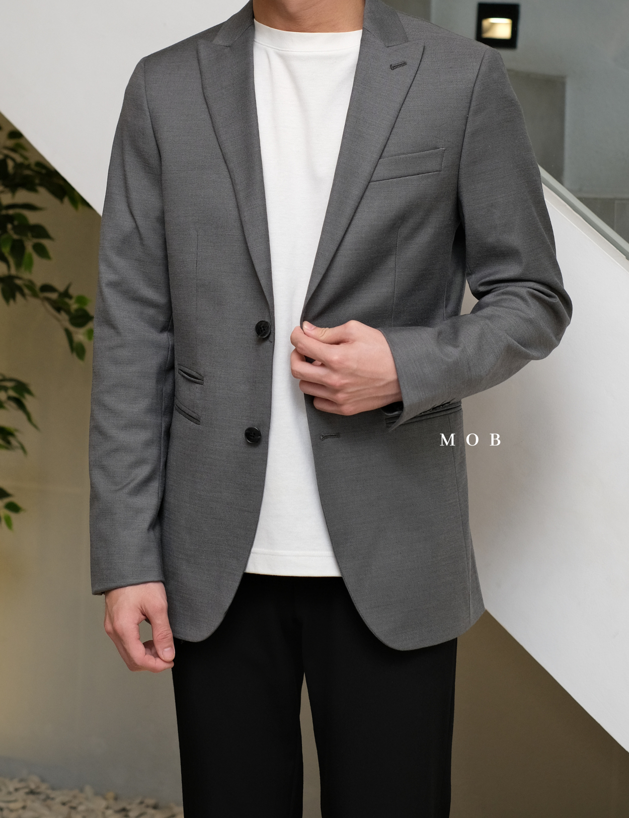JFBZ01002A Slim Fit Blazer Dark Grey