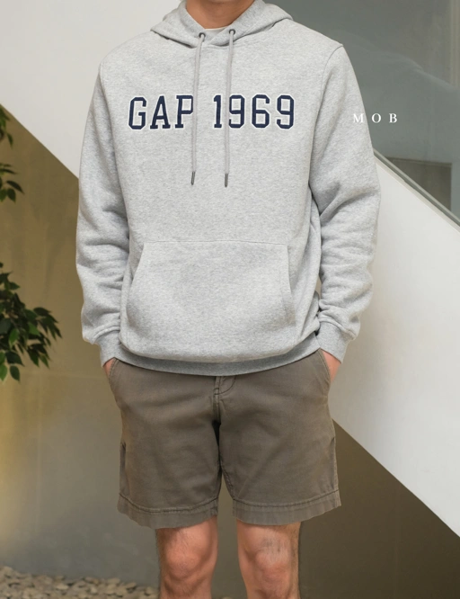 Image of GPHOD03001 Signature Hoodie Heather Grey