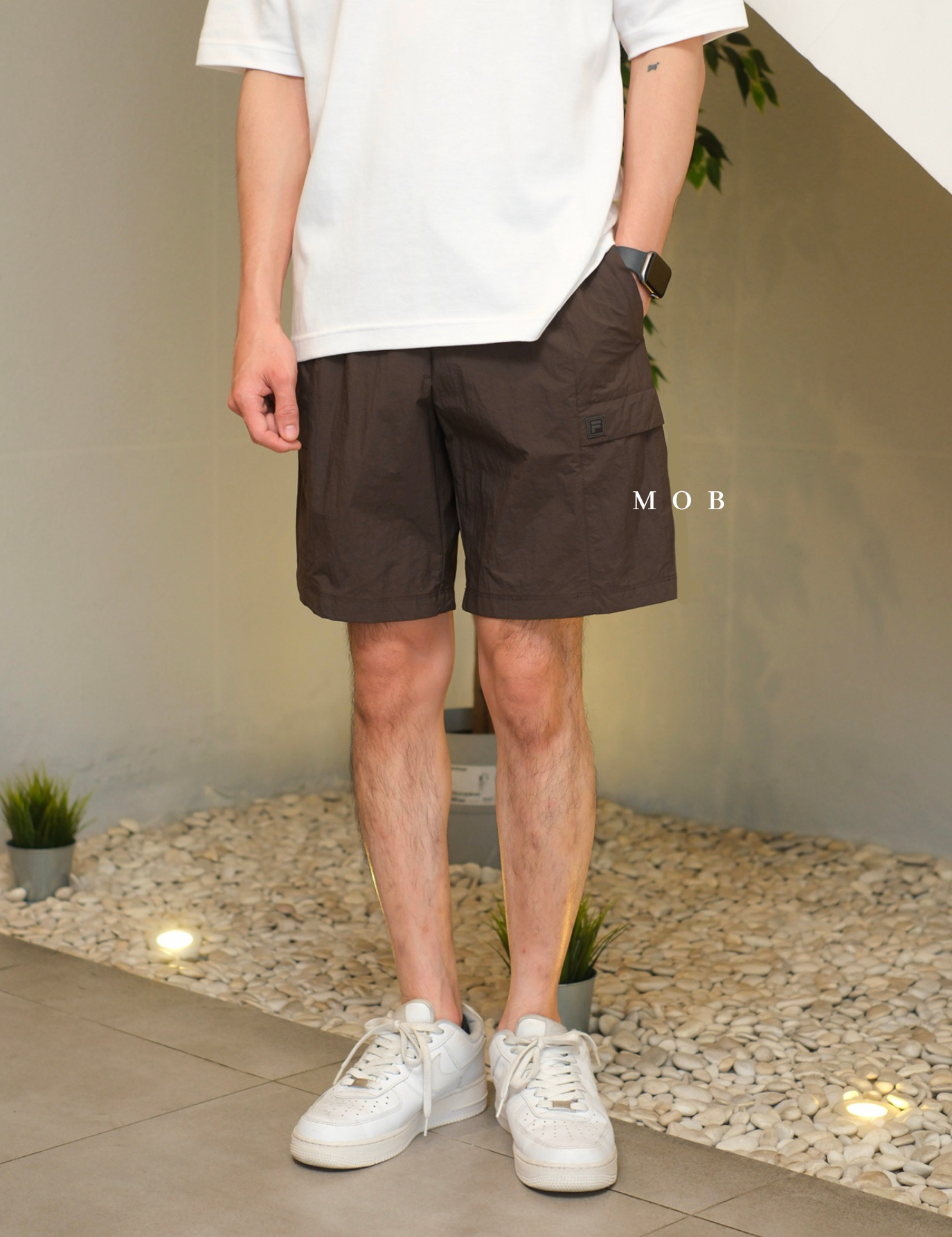 FLSR01001A Ripstop Cargo Crotch Shorts Dark Brown