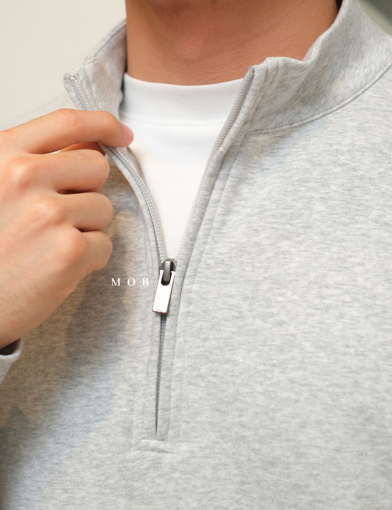GFW01SWO001-003 1/4 Zip French Terry Sweatshirt Grey