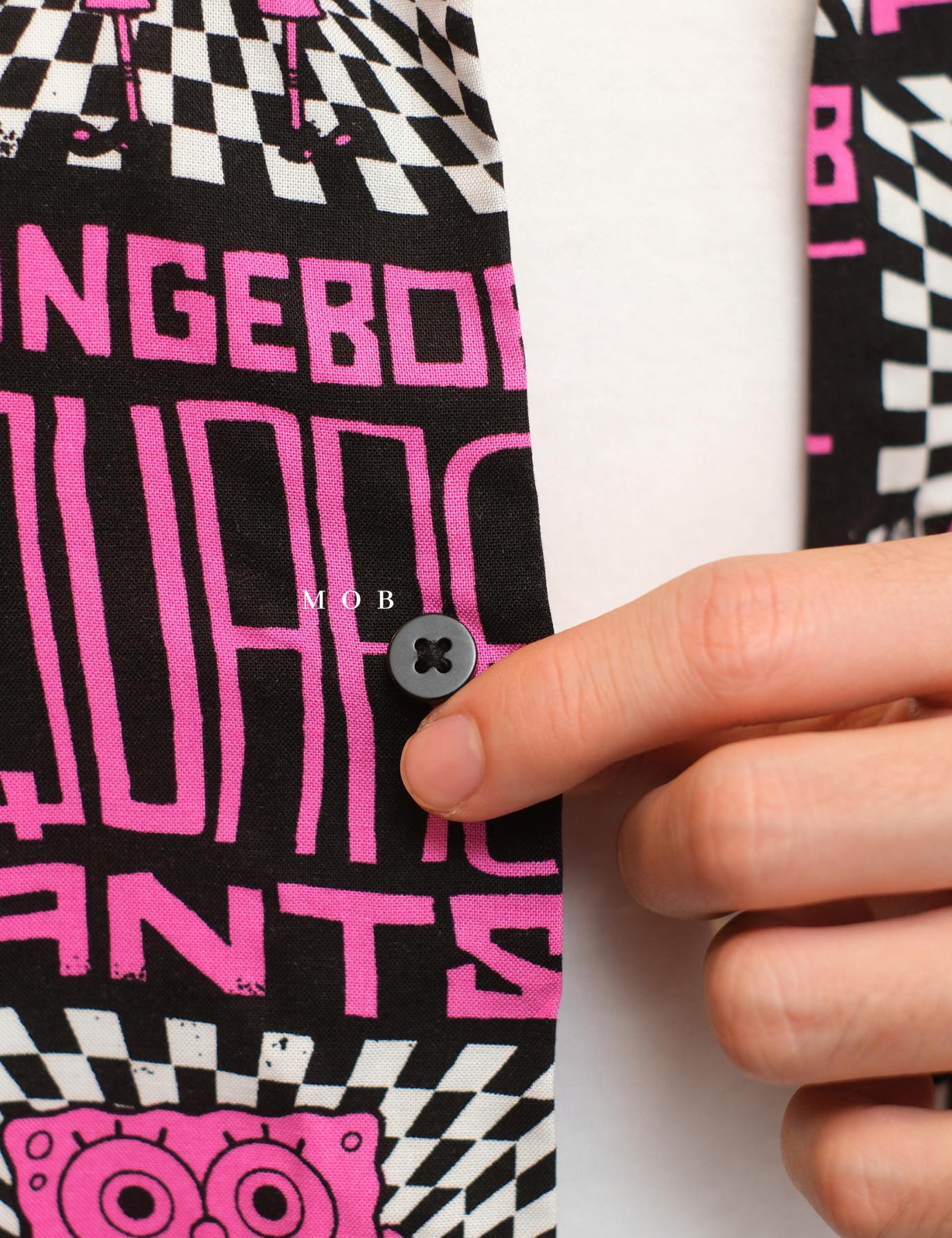 HMSSS03001 Printed Resort SS Shirt Bright Pink SpongeBob