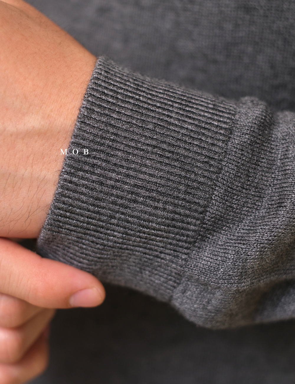 SPSW01001 Merino Wool Half-Neck Sweatshirt Light Grey