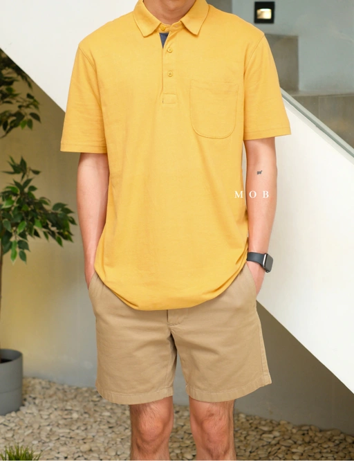 Image of GTPSS01001 Soft Cotton Polo SS Mustard