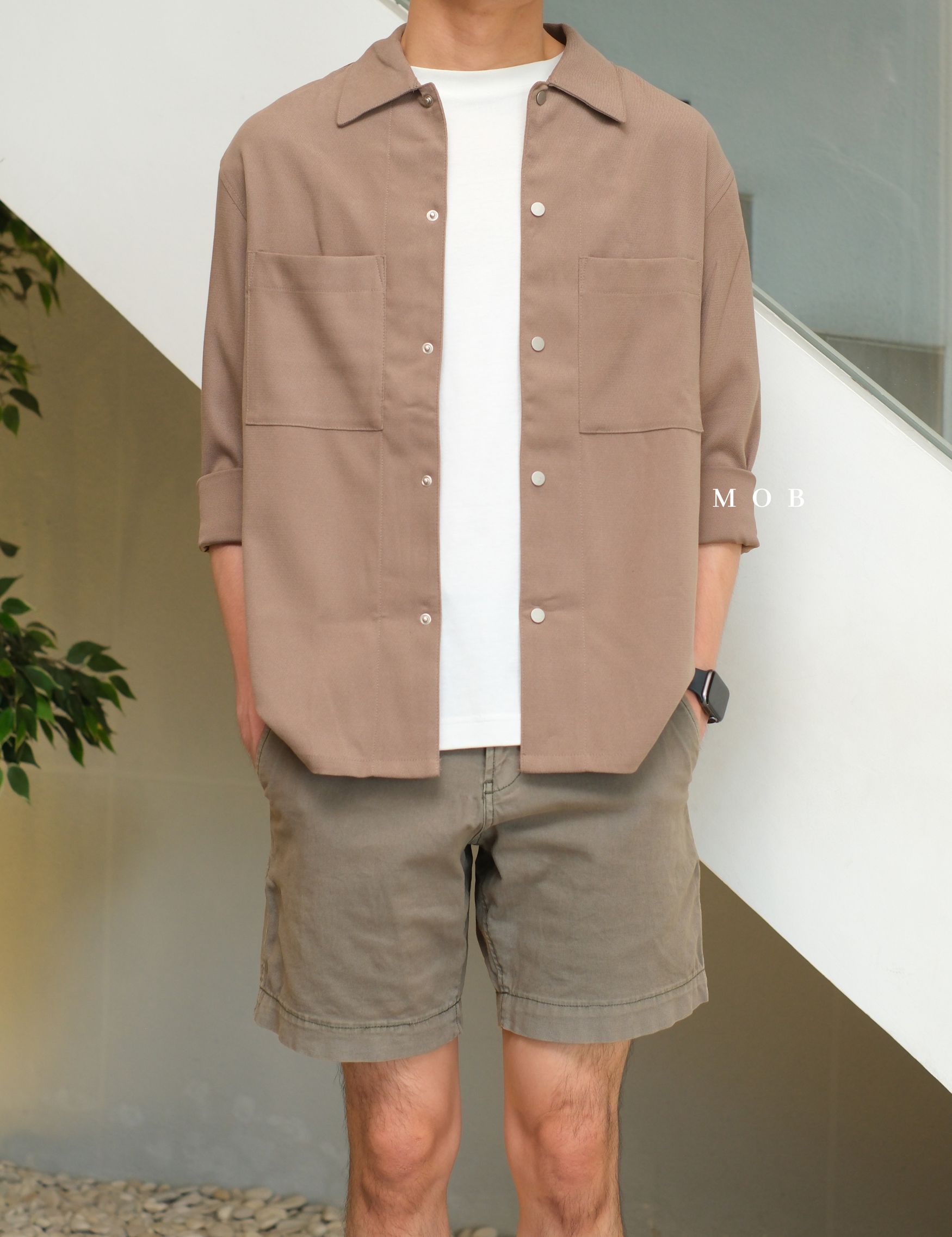 MBRLSS01001 Suede Outer LS Shirt Brown