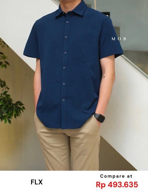 Image of FLXSSS01001A Slim Performance SS Shirt Navy