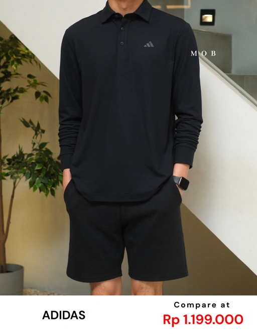 Image of ADDSPS02001A 3-Stripes Logo LS Polo Navy