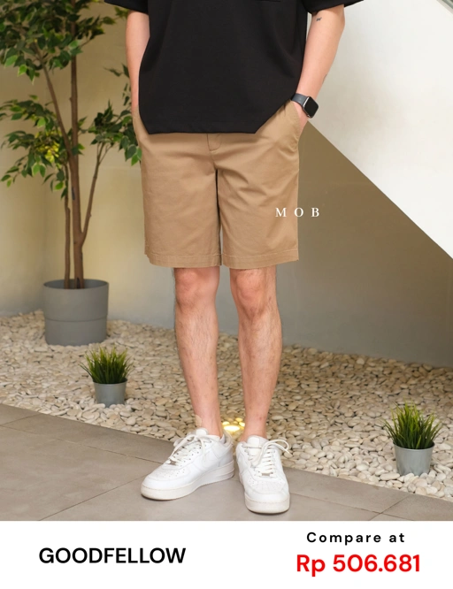 Image of GFSR01001A Flat Front Shorts Brown (Inseam 9)