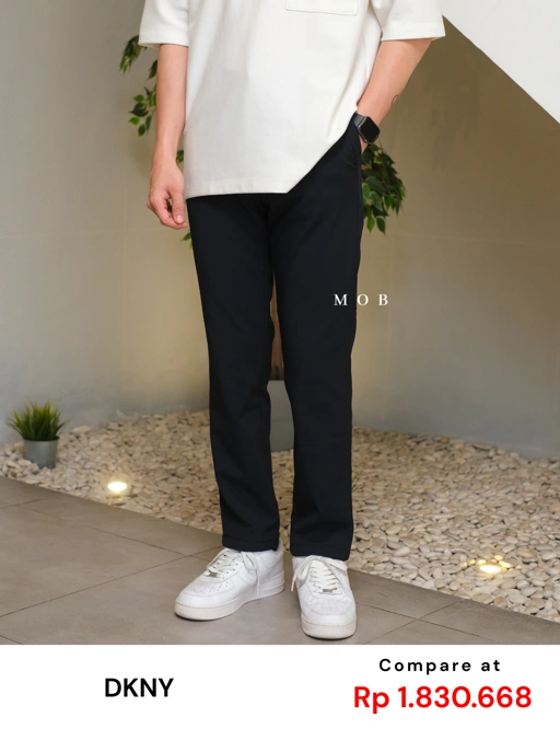 Image of DKNYPT01001 Performance Banding Pants Navy