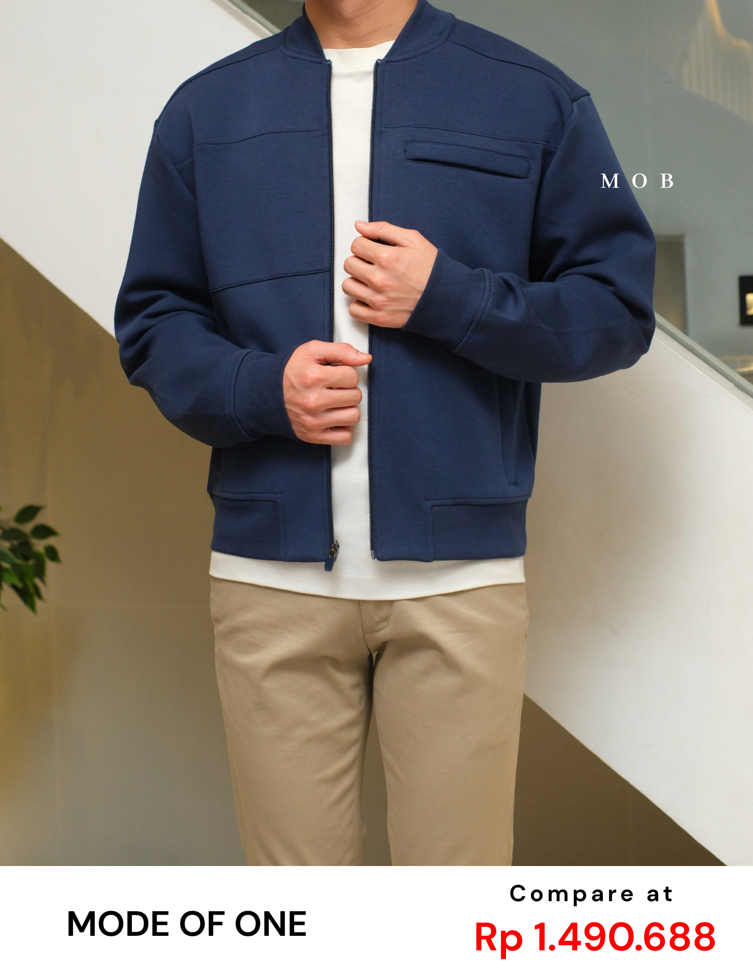 MODJ01001 Modern Pocket Bomber Jacket Navy