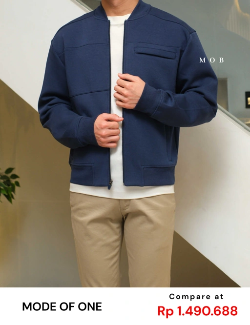 Image of MODJ01001 Modern Pocket Bomber Jacket Navy