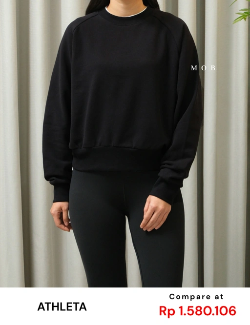 Image of ATHSW01001A Forever Fleece Relaxed Sweatshirt Black