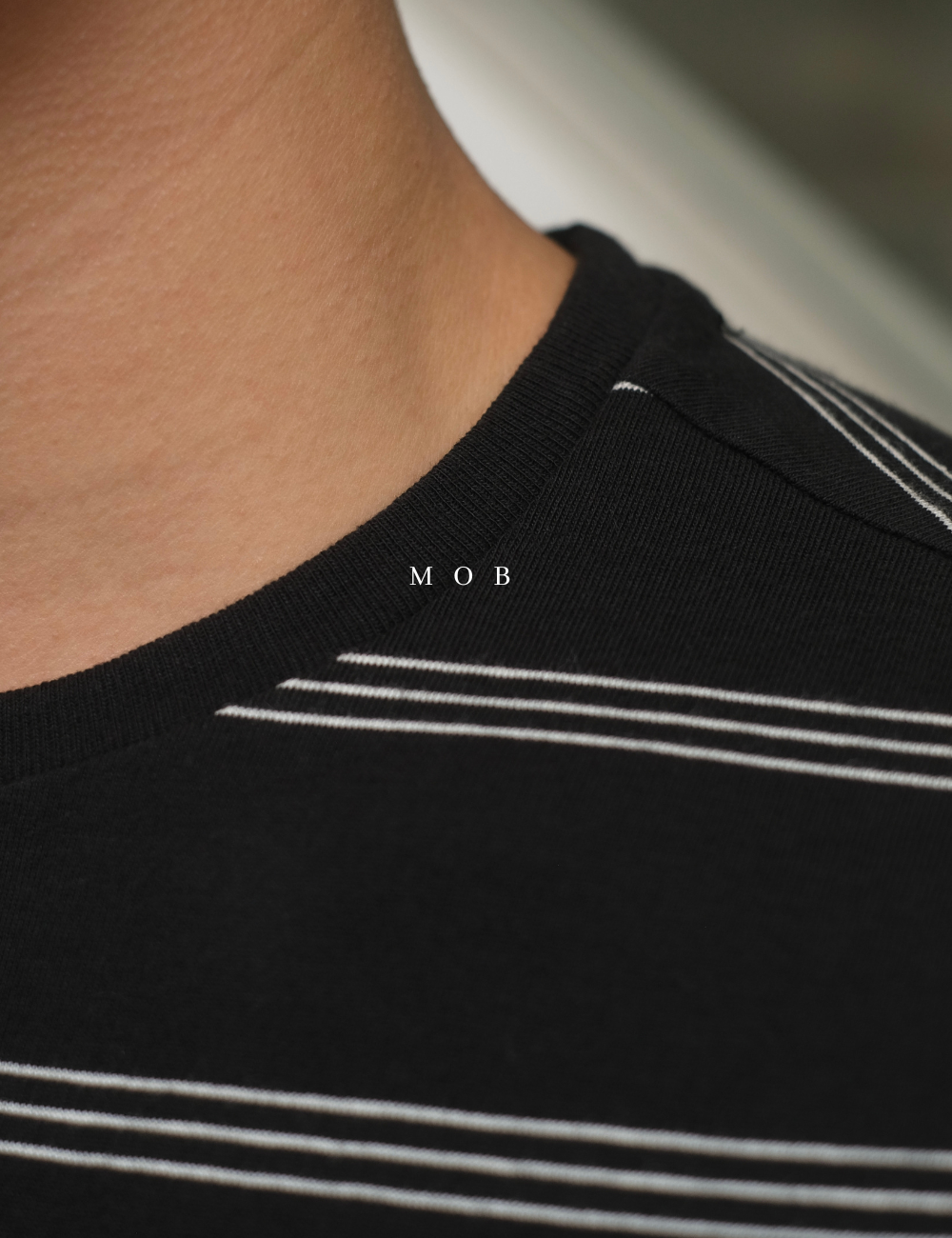 GFSST04009 Basic Lyndale SS Tee Novelty Black Stripe (S ONLY)
