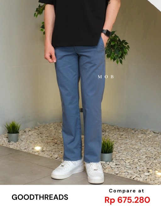 GTPT07004 Slim Stretch Chino Pants Steel Blue 