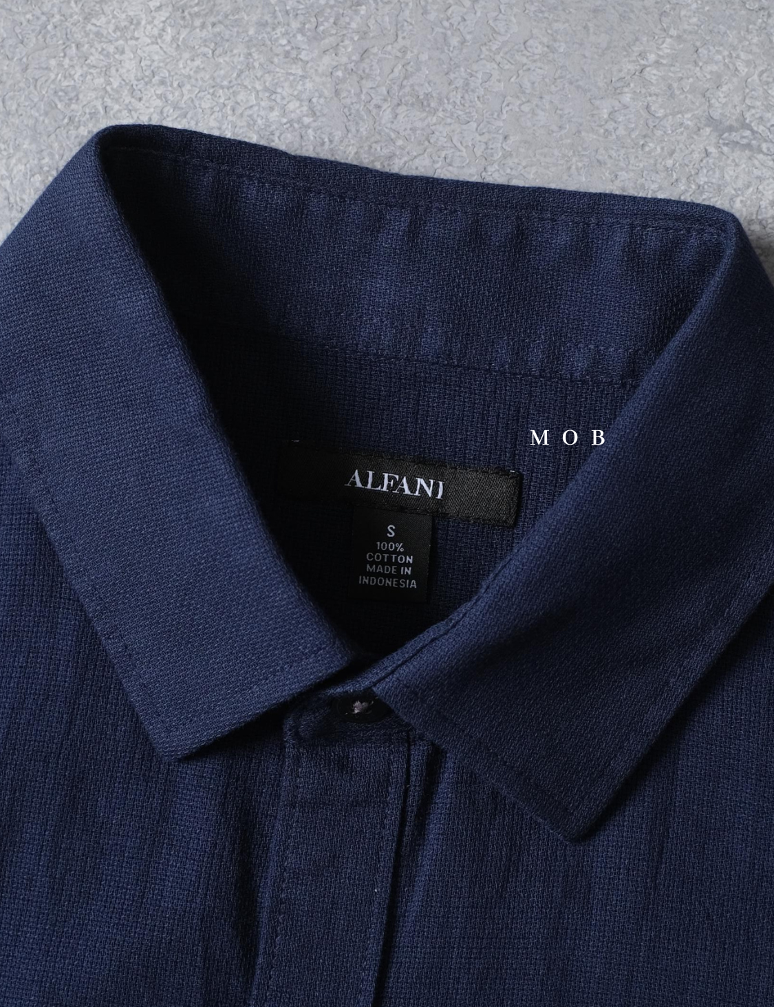 AFSSS01004C Solid Textured SS Shirt Navy