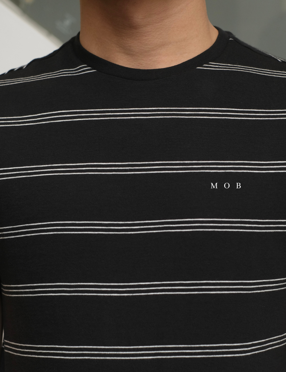GFSST04009 Basic Lyndale SS Tee Novelty Black Stripe (S ONLY)