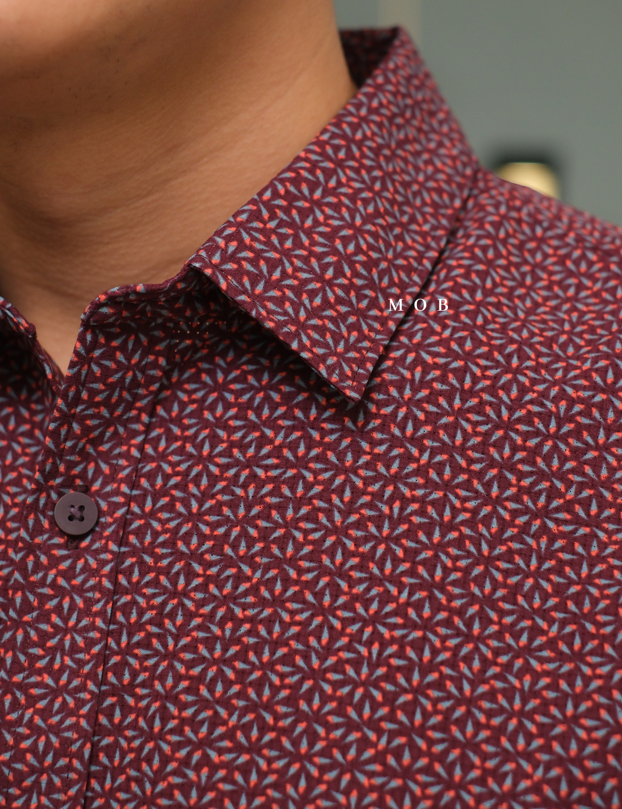 APTSSS03003 Slim Performance SS Shirt Maroon Pattern