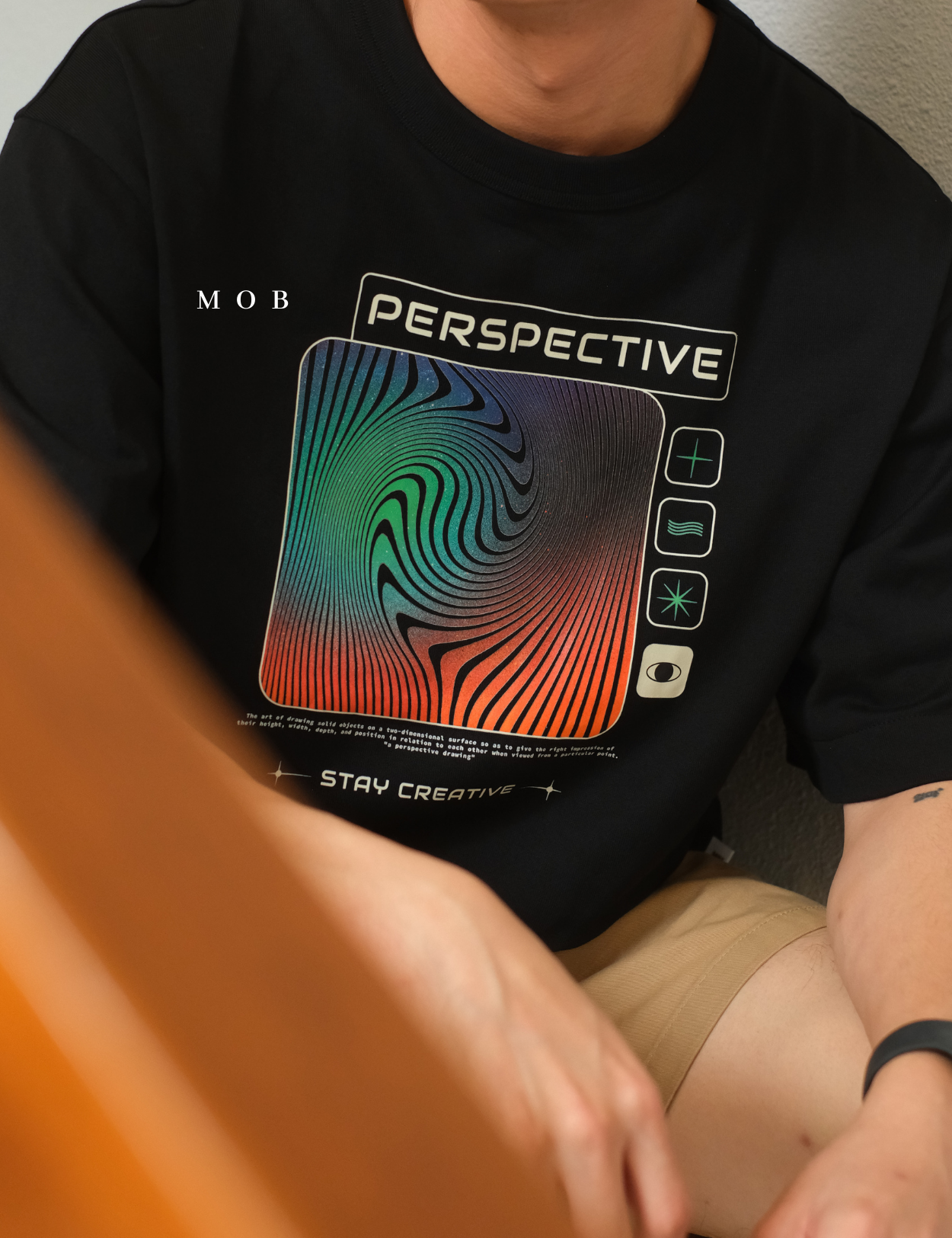 MODSST01011 Relaxed Perspective Graphic SS Tee Black