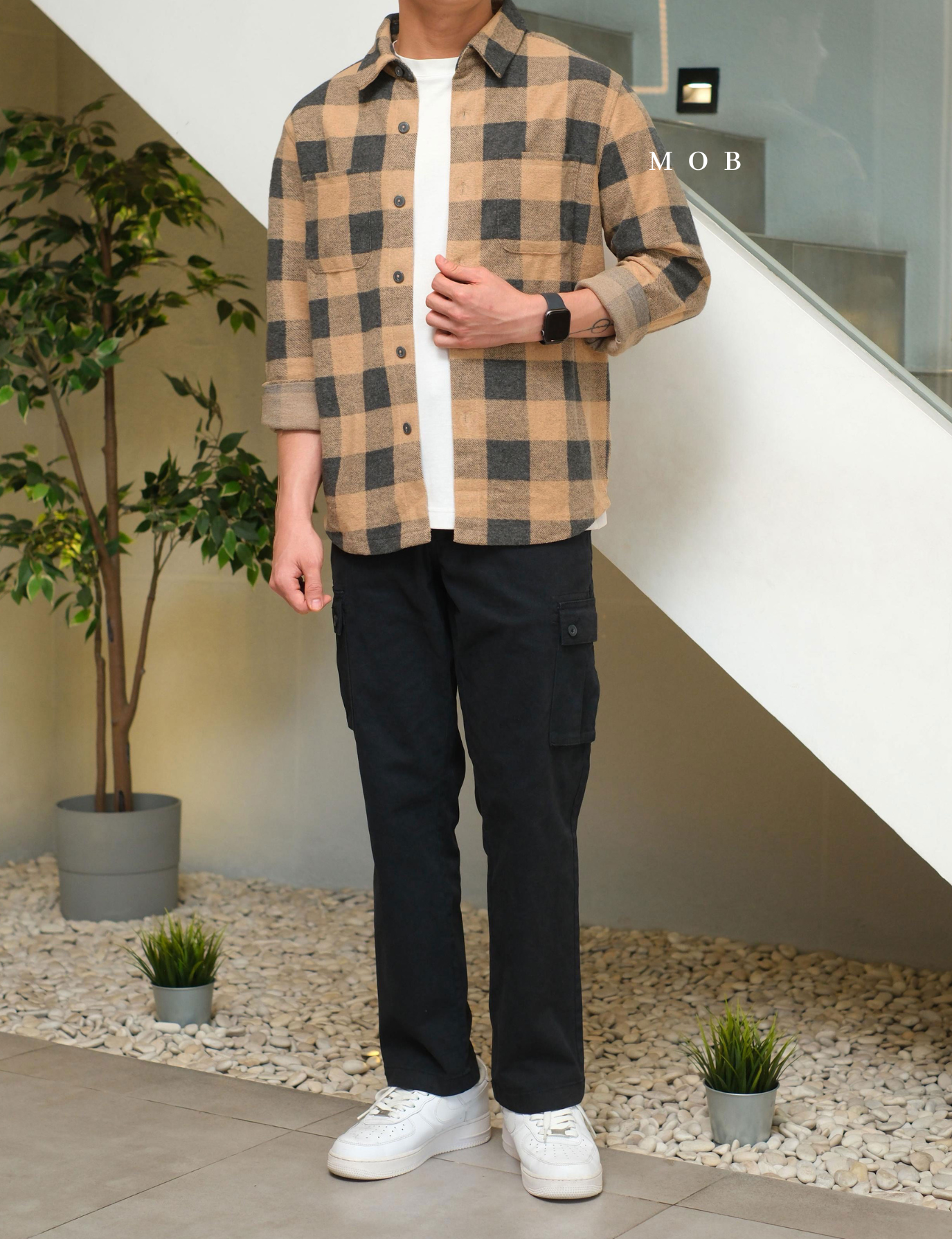 [BEST DEALS!] GFLSS02001 Flannel Shirt Jacket Bronze Plaid