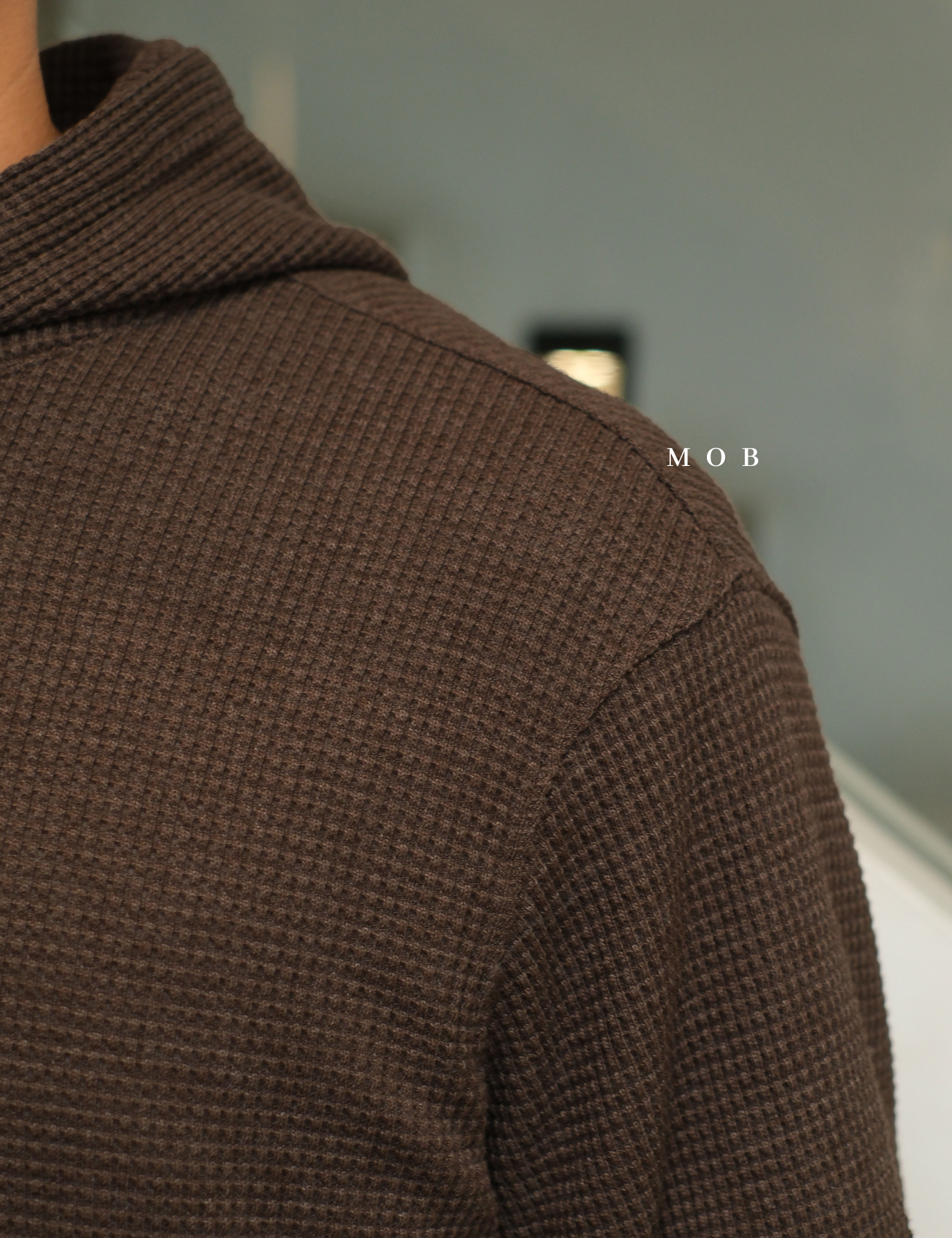 ONHOD08001 Waffle Pullover Hoodie Dark Brown