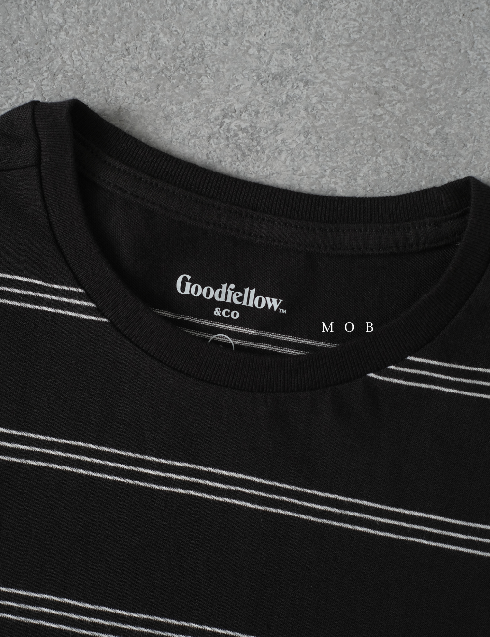 GFSST04009 Basic Lyndale SS Tee Novelty Black Stripe (S ONLY)