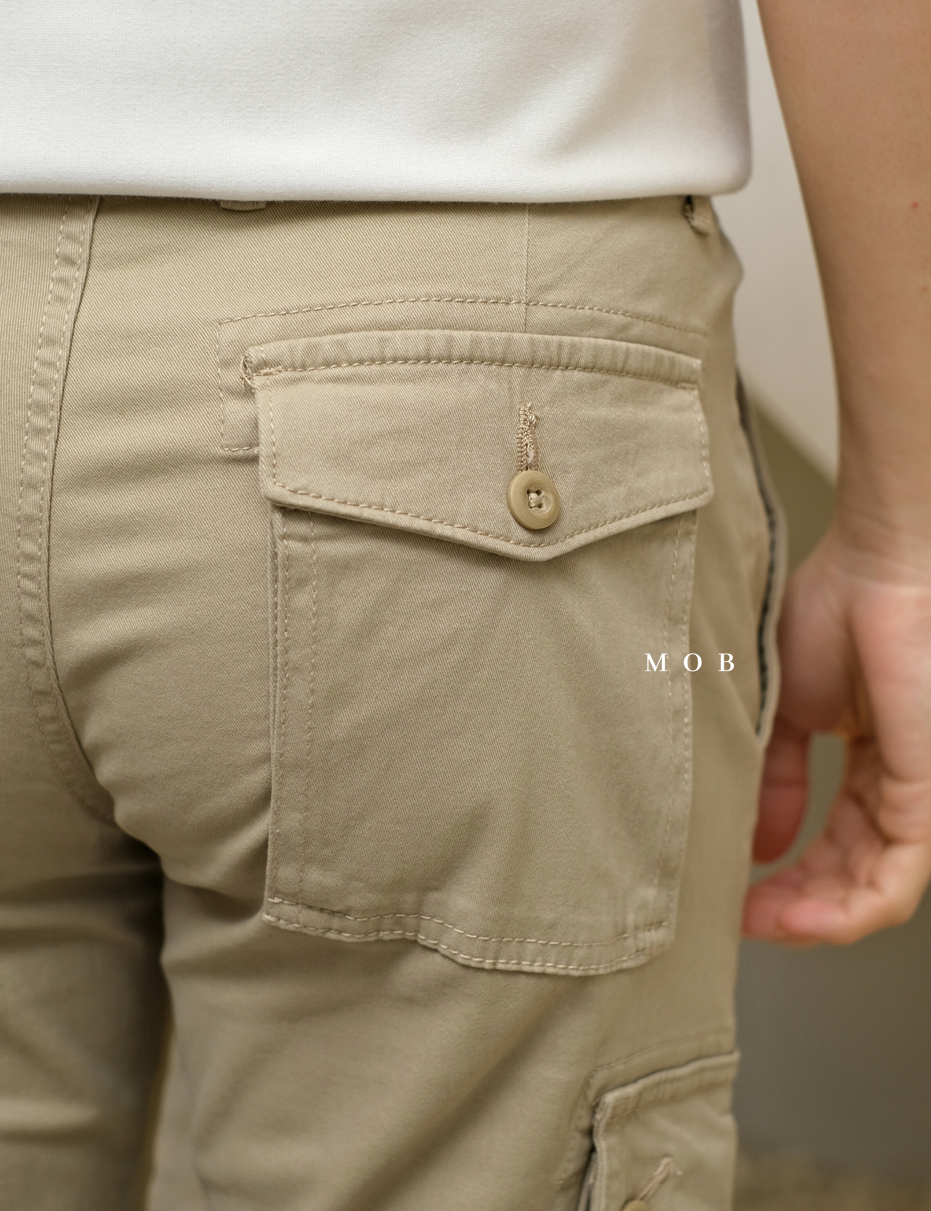 AZEPT06007 SLIM Fit Cargo Pants Beige