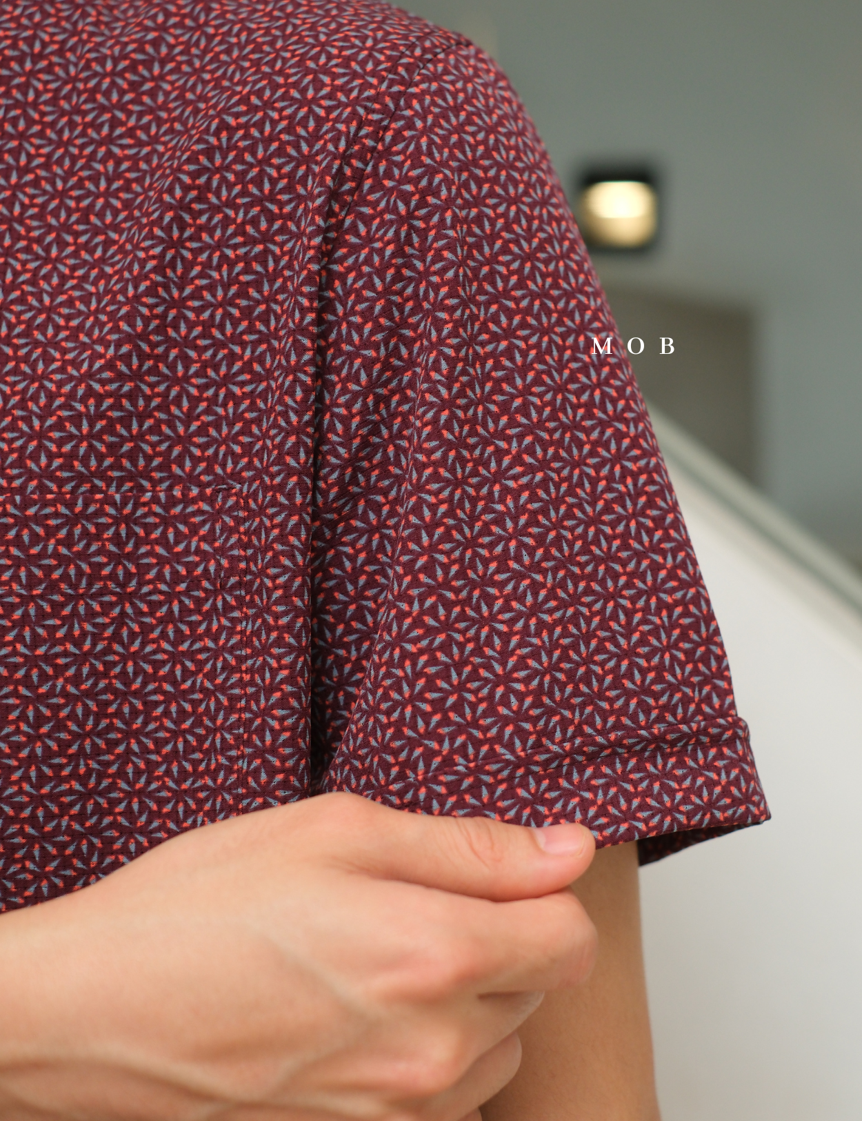 APTSSS03003 Slim Performance SS Shirt Maroon Pattern