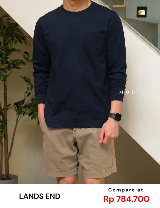 LELST01001 Pocket Super LS Tee Navy