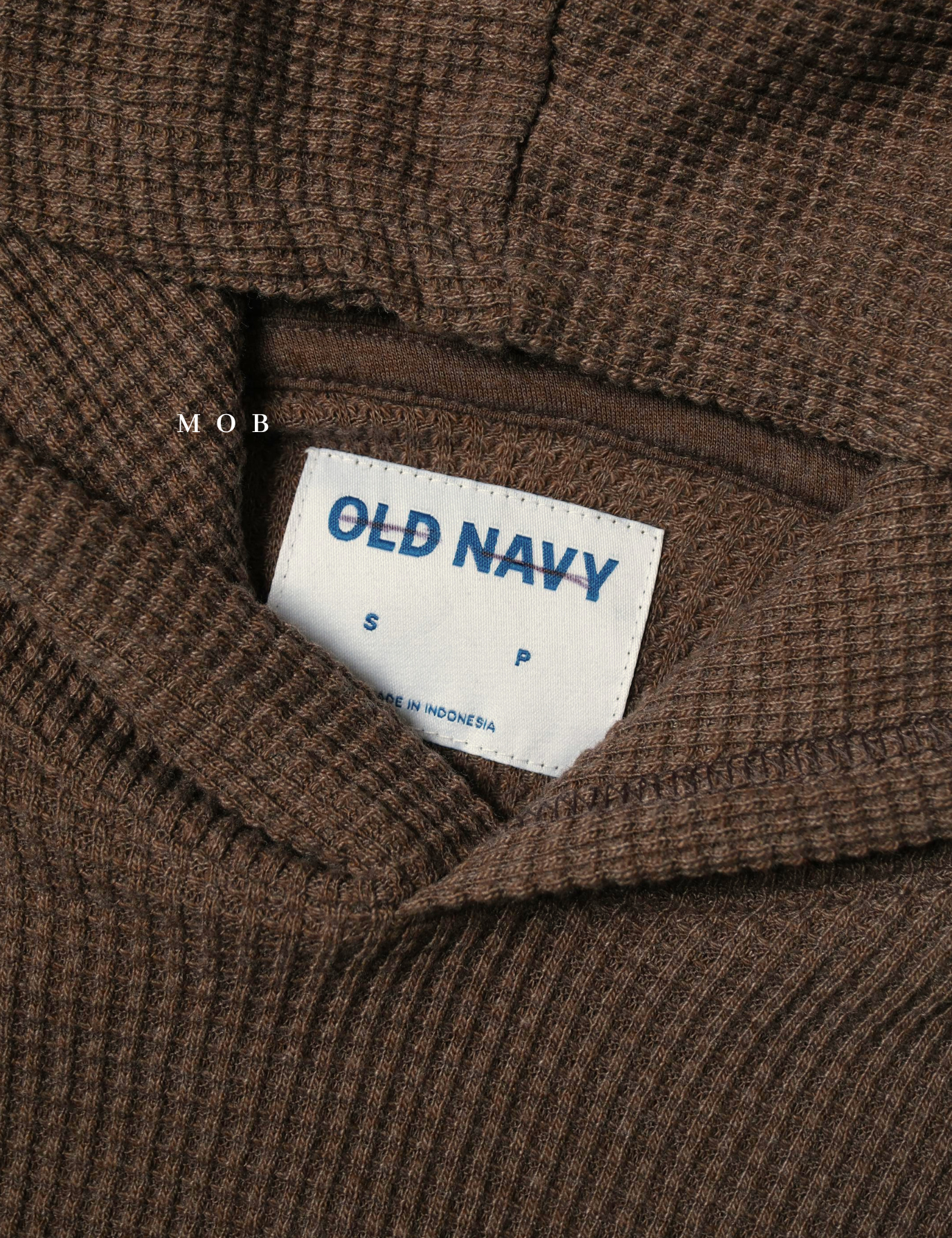 ONHOD08001 Waffle Pullover Hoodie Dark Brown