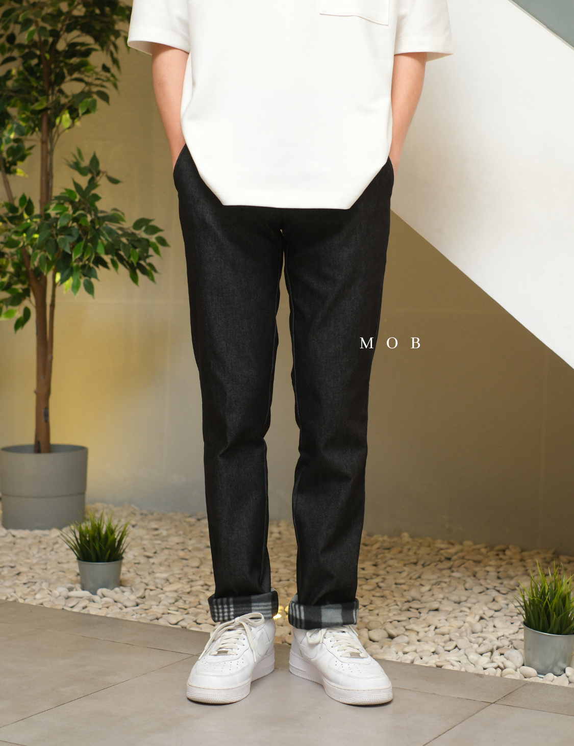 BBGPT07001 Fleece Lined Jeans Black