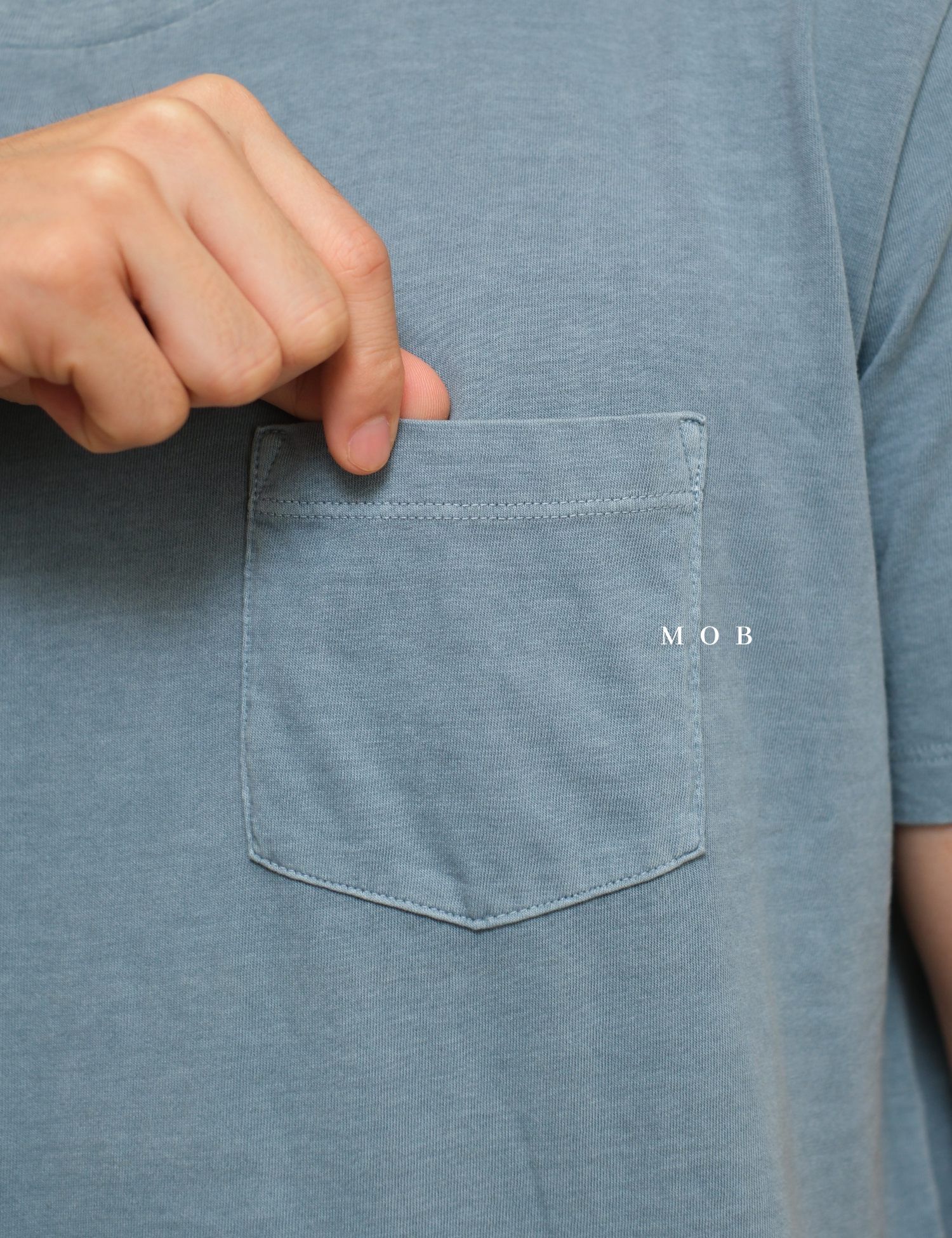 GPSST1001A Basic Pocket Tee Pearl Blue Grey