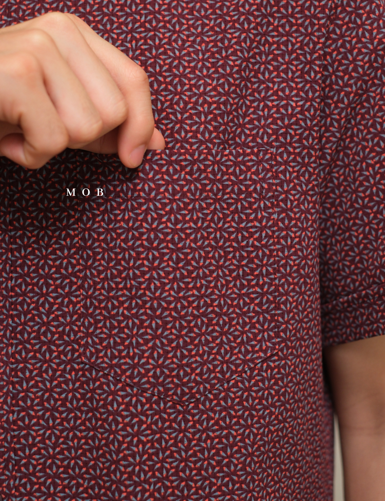 APTSSS03003 Slim Performance SS Shirt Maroon Pattern