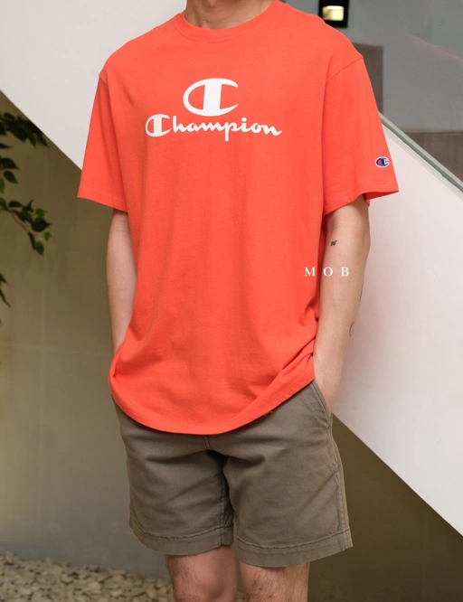Image of CHMPSST2139 Lightweight Big Logo Script SS Tee Orange