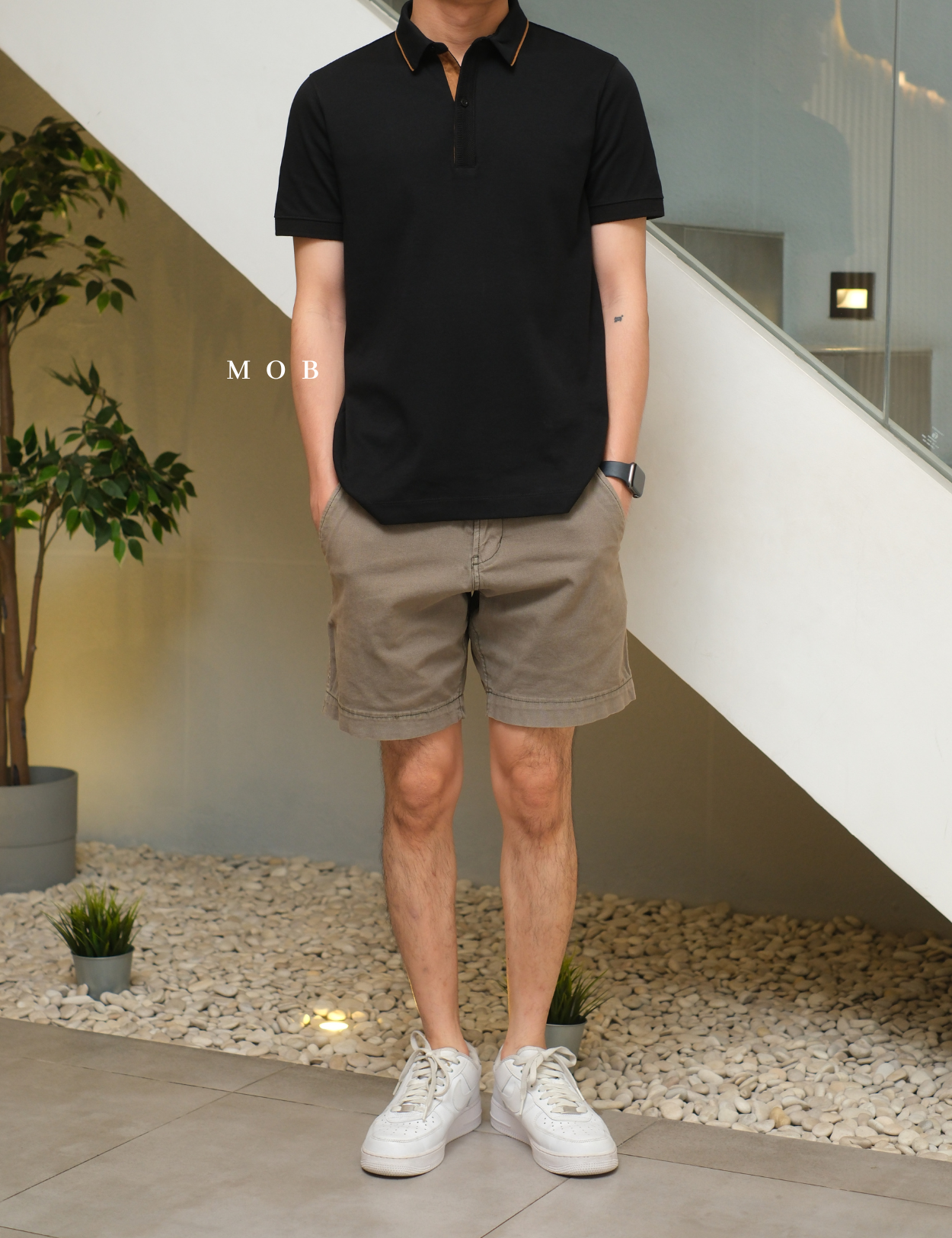 ARK01SSP002 Gentle Polo Shirt Obsidian Black