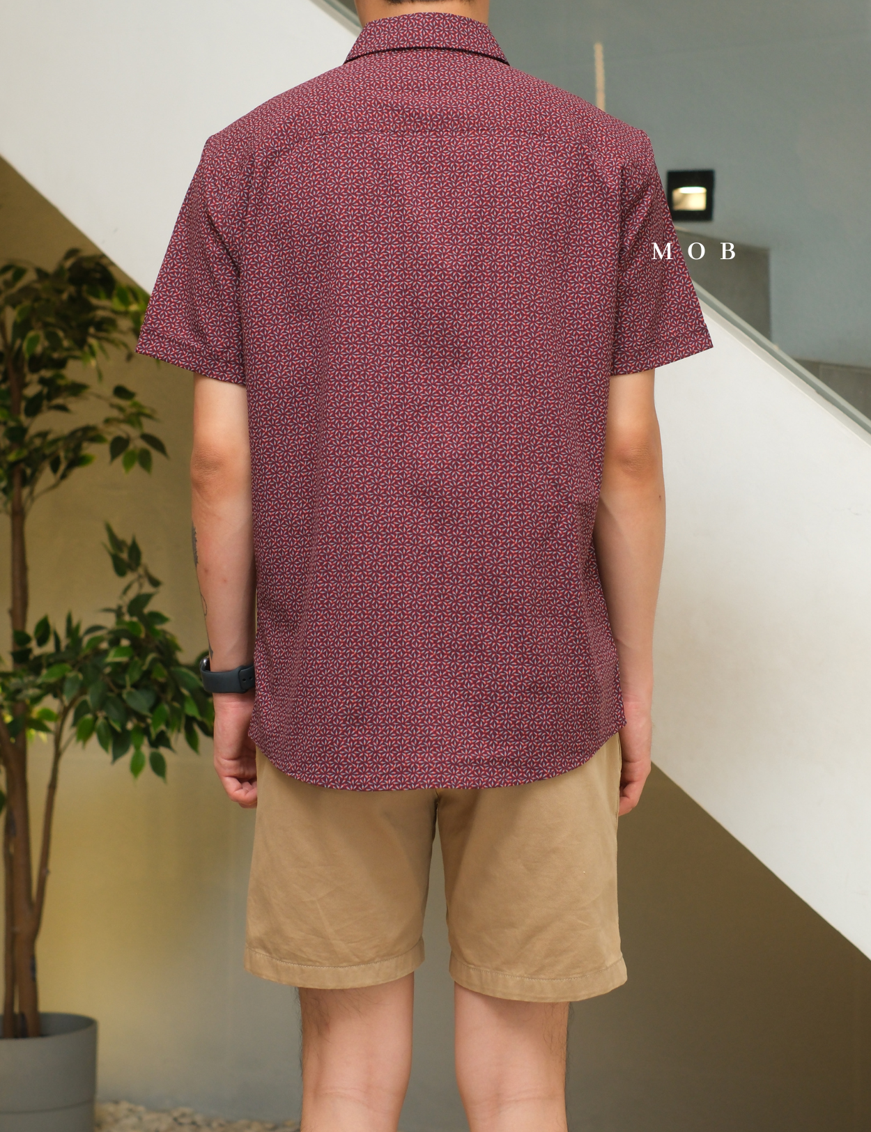 APTSSS03003 Slim Performance SS Shirt Maroon Pattern